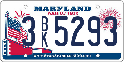 MD license plate 3BK5293