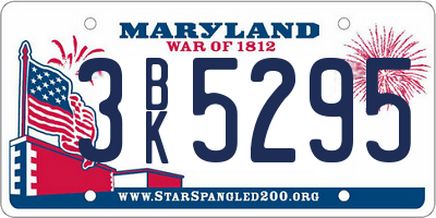 MD license plate 3BK5295