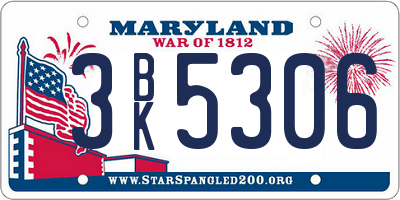 MD license plate 3BK5306
