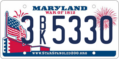 MD license plate 3BK5330