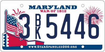 MD license plate 3BK5446