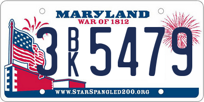 MD license plate 3BK5479