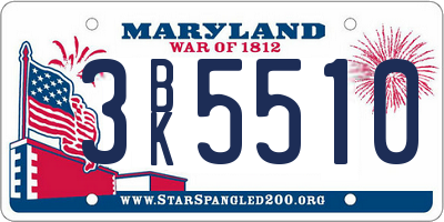 MD license plate 3BK5510