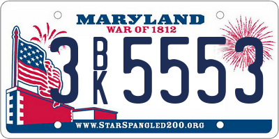 MD license plate 3BK5553