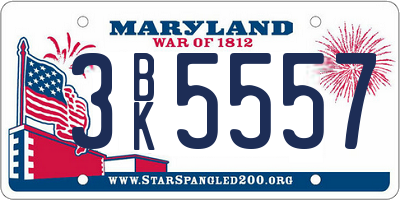 MD license plate 3BK5557
