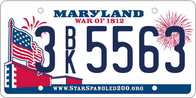 MD license plate 3BK5563