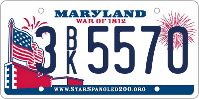 MD license plate 3BK5570