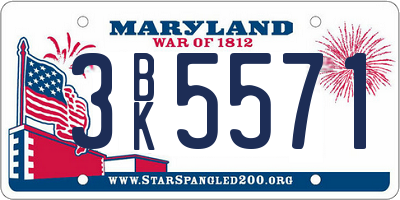 MD license plate 3BK5571