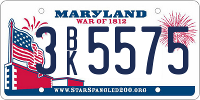 MD license plate 3BK5575