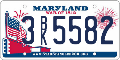 MD license plate 3BK5582