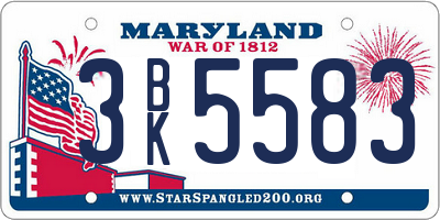MD license plate 3BK5583