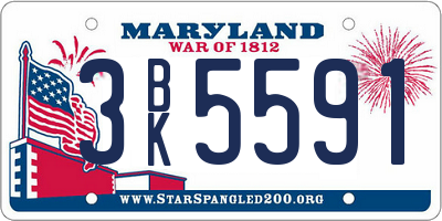 MD license plate 3BK5591