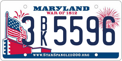 MD license plate 3BK5596