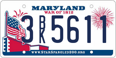 MD license plate 3BK5611