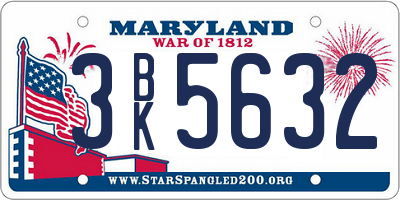 MD license plate 3BK5632