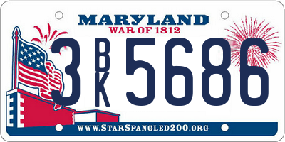 MD license plate 3BK5686