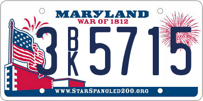 MD license plate 3BK5715
