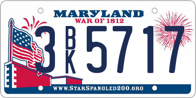 MD license plate 3BK5717