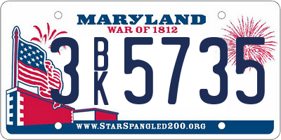 MD license plate 3BK5735