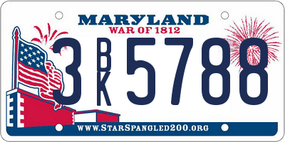 MD license plate 3BK5788