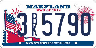 MD license plate 3BK5790