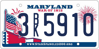 MD license plate 3BK5910