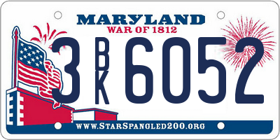 MD license plate 3BK6052