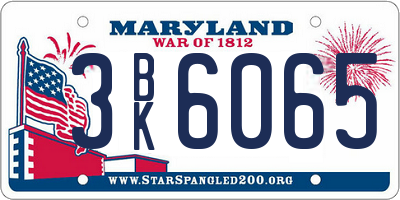 MD license plate 3BK6065