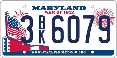 MD license plate 3BK6079