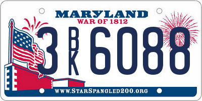 MD license plate 3BK6088