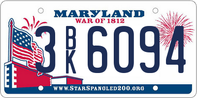 MD license plate 3BK6094