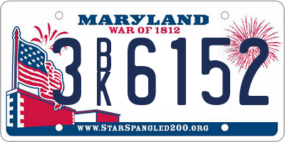 MD license plate 3BK6152