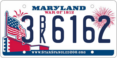 MD license plate 3BK6162