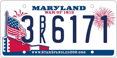 MD license plate 3BK6171
