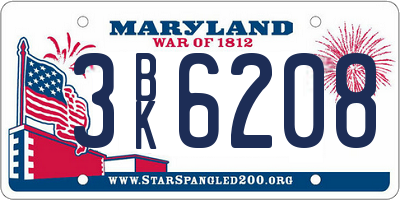 MD license plate 3BK6208