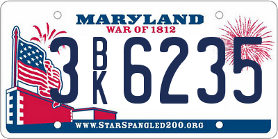 MD license plate 3BK6235