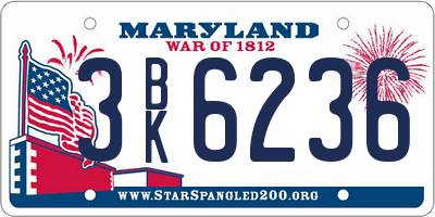 MD license plate 3BK6236
