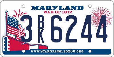 MD license plate 3BK6244