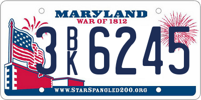 MD license plate 3BK6245