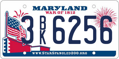 MD license plate 3BK6256