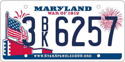 MD license plate 3BK6257