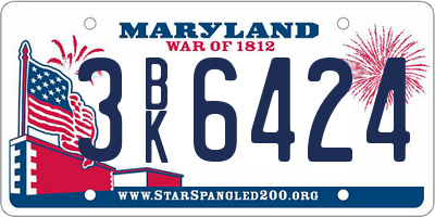 MD license plate 3BK6424