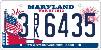 MD license plate 3BK6435