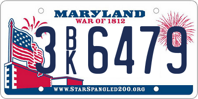 MD license plate 3BK6479