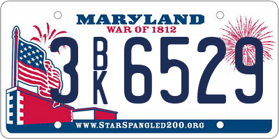 MD license plate 3BK6529