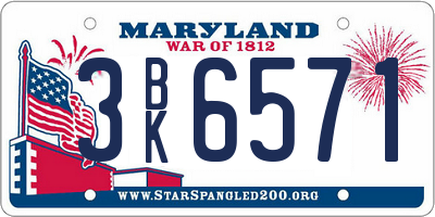 MD license plate 3BK6571