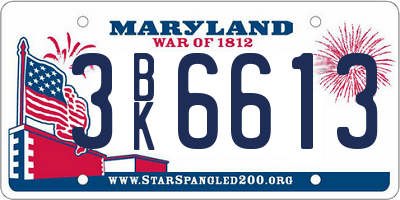 MD license plate 3BK6613