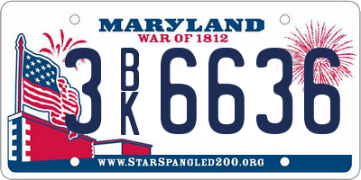 MD license plate 3BK6636
