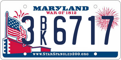 MD license plate 3BK6717