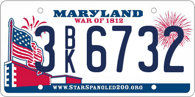 MD license plate 3BK6732